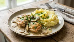 Kana kermainen sienikastike: yksinkertainen ruokalaji ravintolatasoisella vivahteella