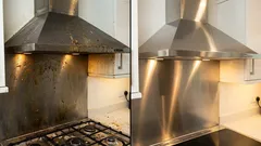 Kolme ruokalusikallista litraa vettä kohti – ja liesituuletin kiiltää täydellisen puhtaana