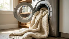 Peitto tai huopa ei mahdu pesukoneeseen? Tässä on turvallisin tapa pestä se